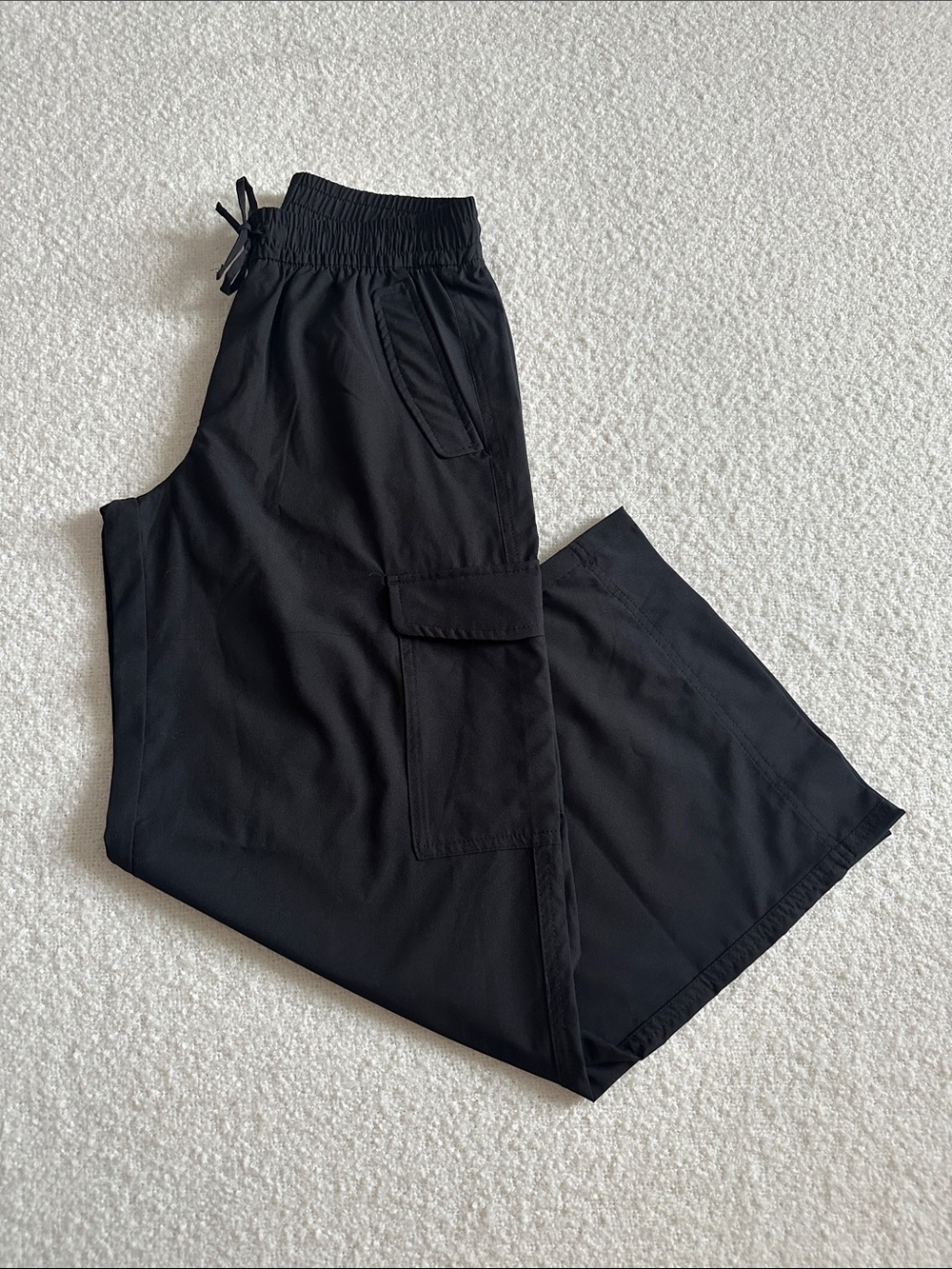 Old Navy Black Wide-Leg Cargo Pants Size Small Petite